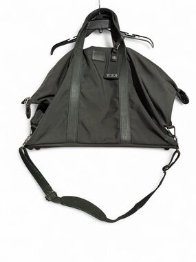 Tumi green Nylon Travel Duffel Weekender Bag with Leather Trim and ID Tag